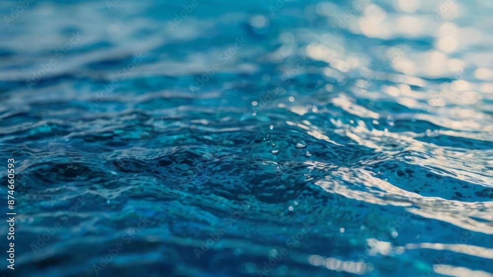 an abstract image dominated by ocean blue colors, with a bokeh effect creating a sense of depth and light play an abstract image dominated by ocean blue colors, with a bokeh effect creating a sense of depth and light play
