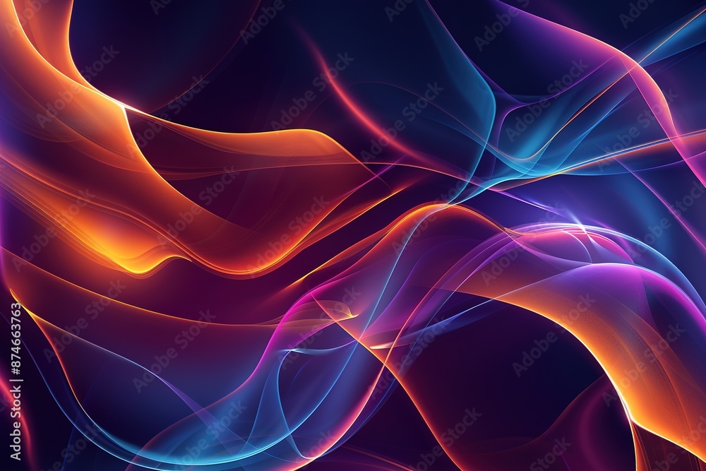 Fototapeta premium Abstract background with red and blue gradient shapes, fluid organic forms and soft lighting. vector illustration of dark purple