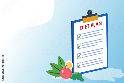 3D Isometric Flat Vector Conceptual Illustration of Meal Planning, Healthy food and Nutrition Diet