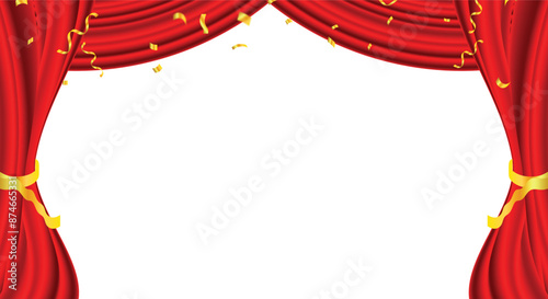 Showtime banner with curtain vector. curtain banner background for celebration