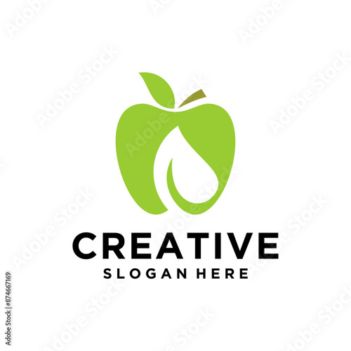 negative space apple leaf log...