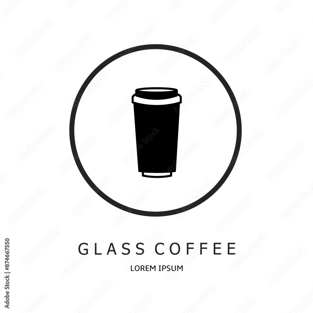 Logo vector design for business. Glass coffee logos. Logo vector design for business. Glass coffee logos.