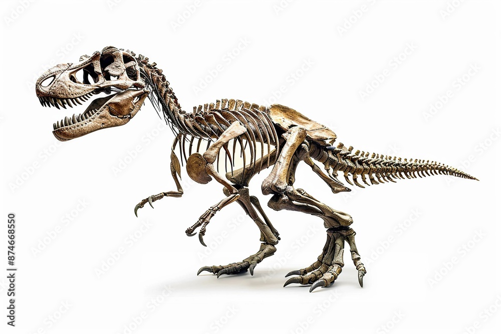 Allosaurus skeleton, isolated on white Allosaurus skeleton, isolated on white