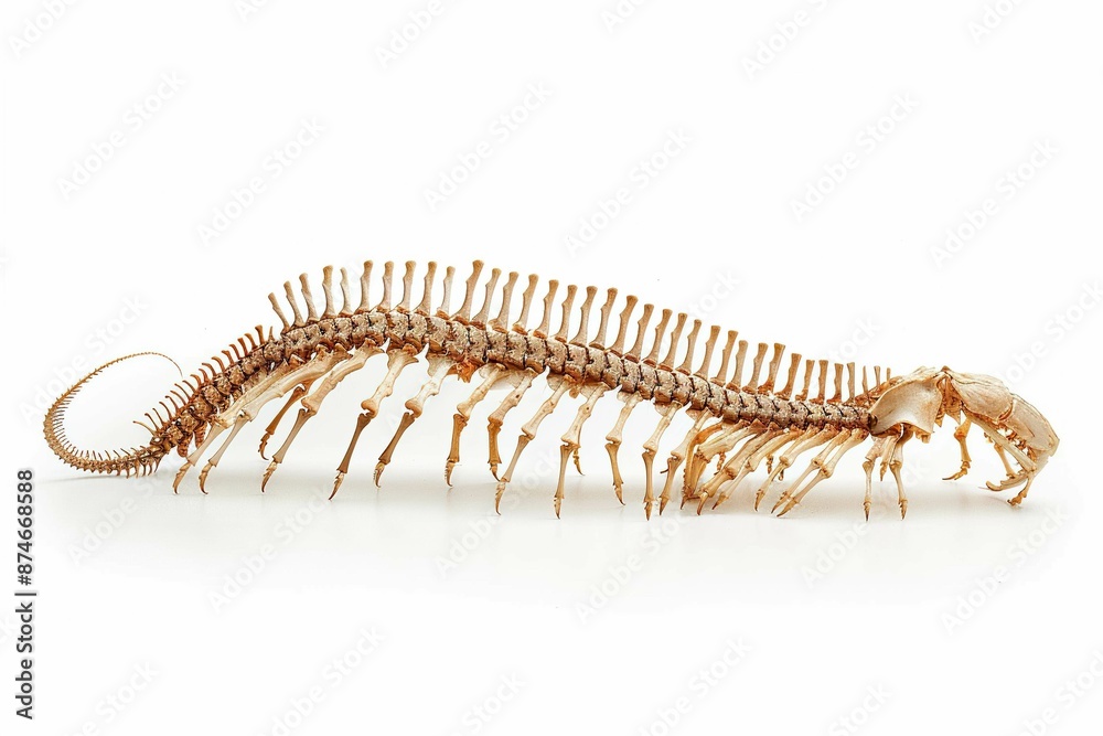 Obraz premium Centipede skeleton, isolated on white