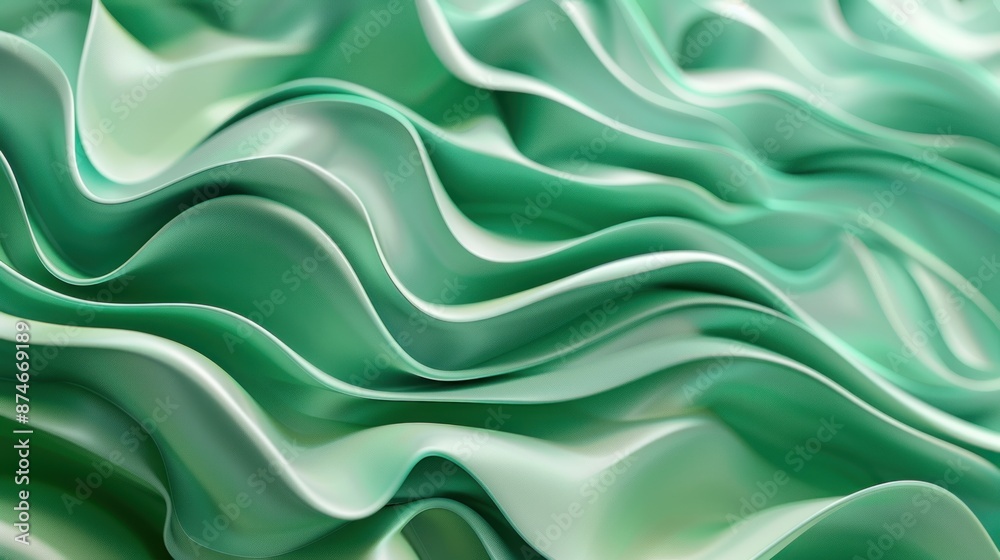 Obraz premium Abstract Green Wavy Pattern