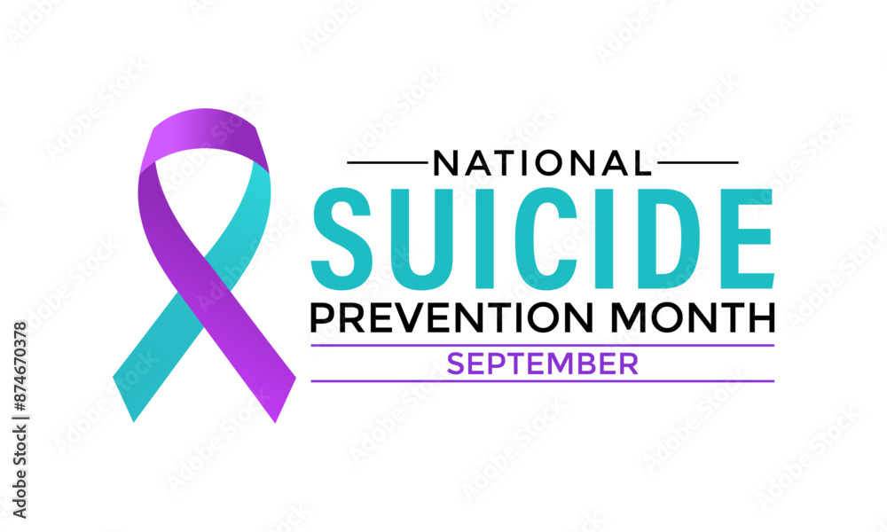 Vector illustration on the theme of National suicide prevention month in September. Banner, Holiday, poster, card and flyer and background design.