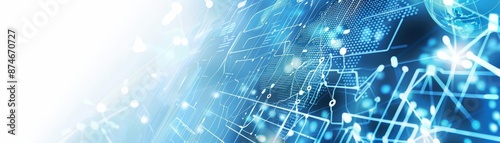 Abstract blue and white background with tech elements for a cybersecurity firm