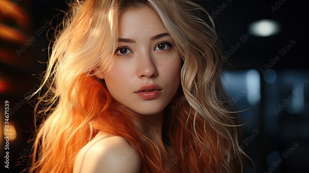 a girl with a burning flame in her hair a girl with a burning flame in her hair