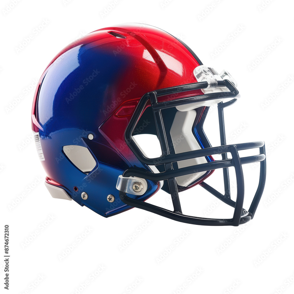 Fototapeta premium A football helmet with a blue and red design
