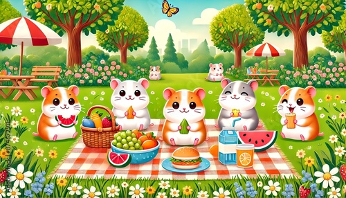 Wallpaper Mural ハムスターのピクニック Torontodigital.ca