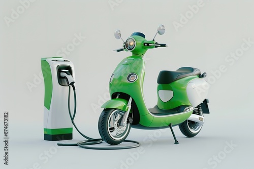 transportation vehicle motorcycle scooter motorbike green moped electricity bike street energy technology