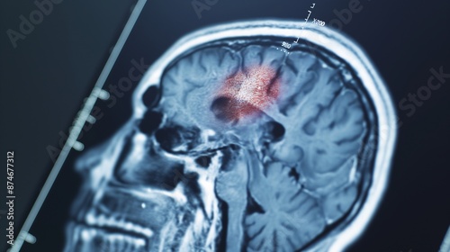 Wallpaper Mural X-ray image showing hemorrhagic stroke with clear bleed areas Torontodigital.ca