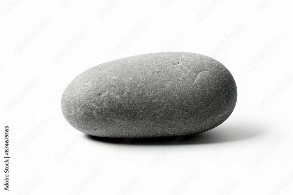 Smooth Grey Pebble Isolated on White Smooth Grey Pebble Isolated on White