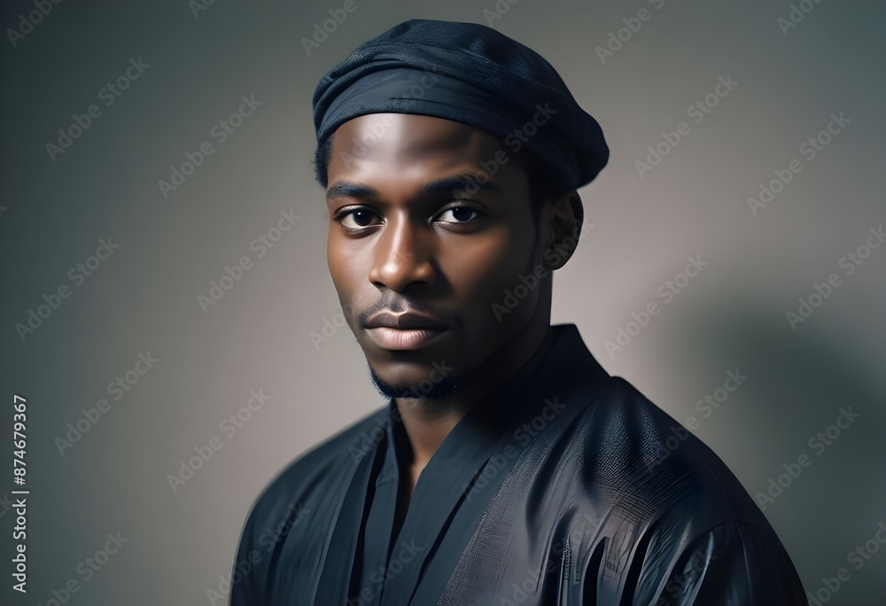 Black man in suit on clean background