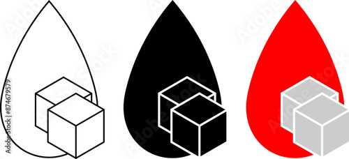 outline silhouette blood sugar icon set
