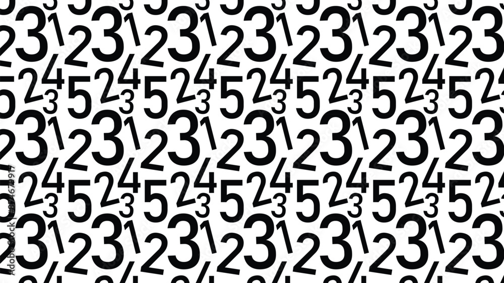 numbers on white background with seamless pattern numbers on white background with seamless pattern