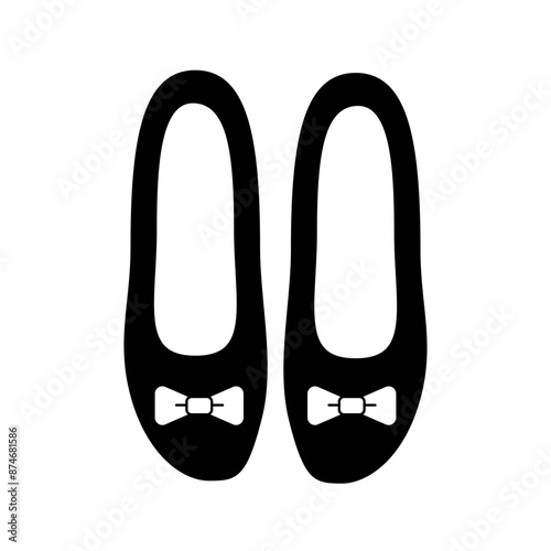 Ballet flat shoes illustration on white background. EPS 10