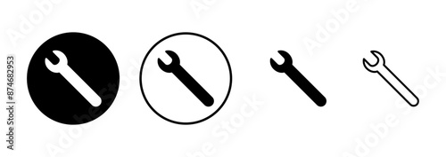 wrench icon vector isolated on white background. Wrench vector icon. Spanner symbol