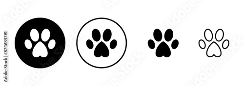 Paw icon vector isolated on white background. Paw Print icon