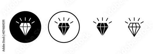 Diamond icon vector isolated on white background. Diamond vector icon. Gemstone symbol