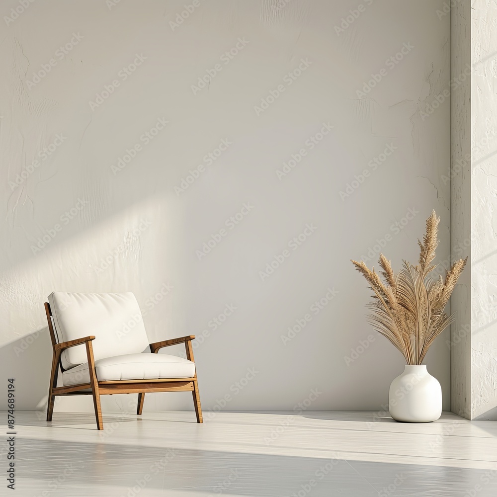 modern living room in front of the empty wall modern living room in front of the empty wall