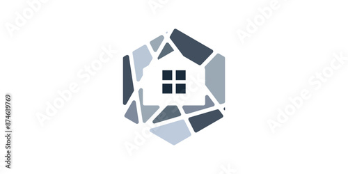 house and stone logo design. logo design icon, vector, symbol, creative, idea.