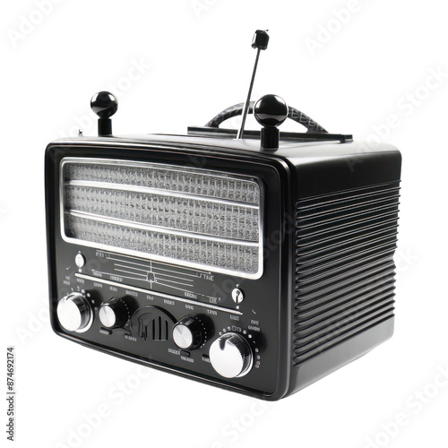 Old radio isolate on transparent png.
 photo