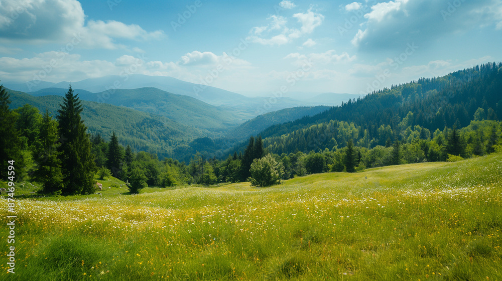 Scenic view of the Carpathian Mountains capturing the natural beauty of Ukraine with copy space Scenic view of the Carpathian Mountains capturing the natural beauty of Ukraine with copy space