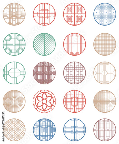 Chinese style pane pattern pattern