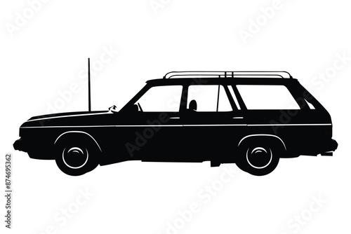 Station Wagon Car Silhouette Vector
