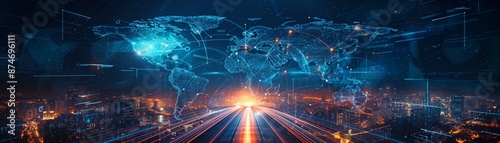 Bridge to Global Markets, A bridge leading to a world map, symbolizing the connection between local businesses and global markets