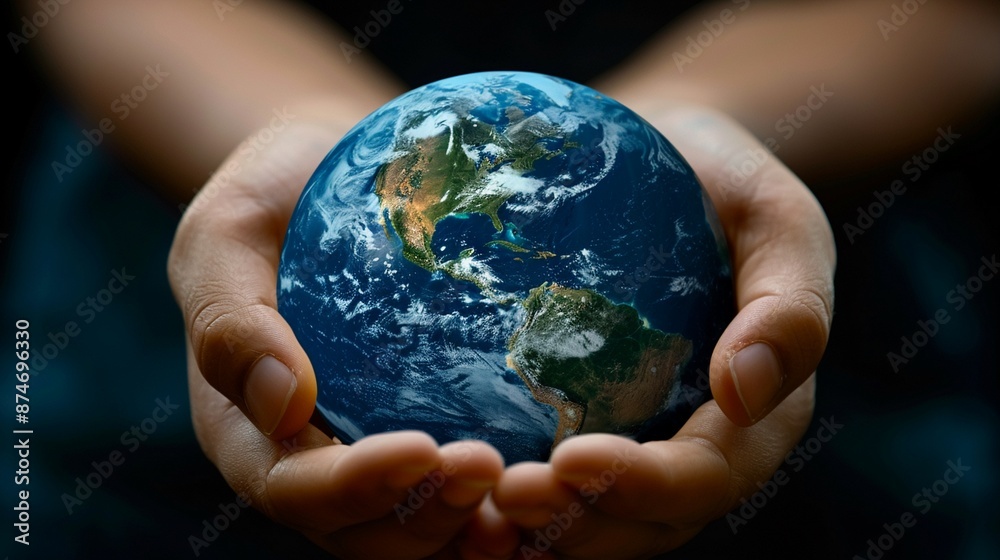 Hands Holding Earth, Hands gently cradling a globe, symbolizing the potential and responsibility of global business leadership Hands Holding Earth, Hands gently cradling a globe, symbolizing the potential and responsibility of global business leadership