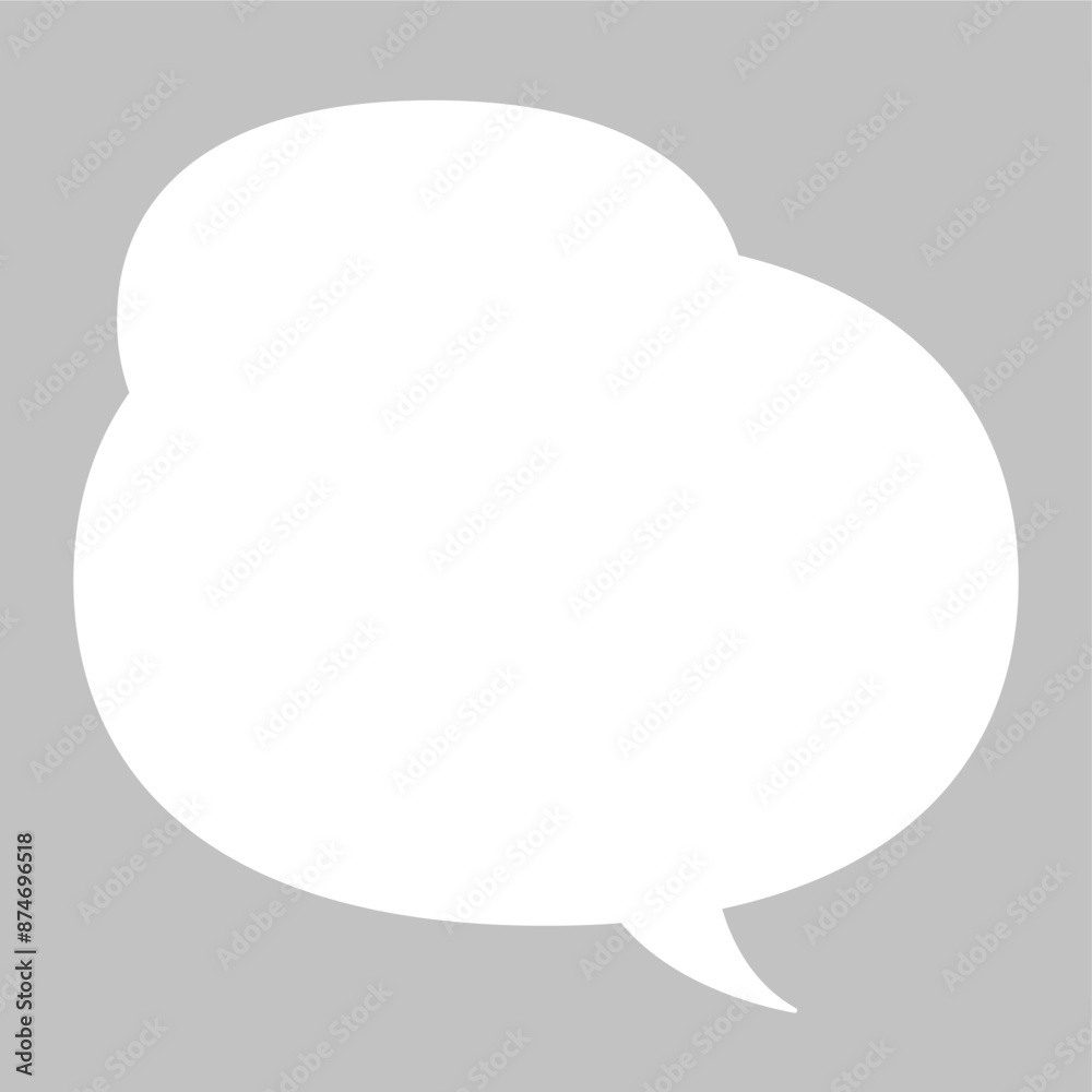 White painted simple speech bubble
White painted simple speech bubble