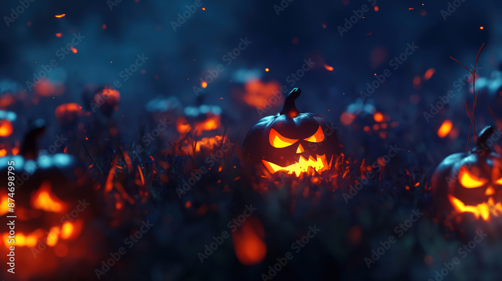Surprising Jack o'Lantern on Halloween night