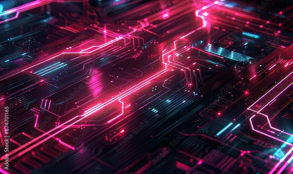 Abstract neon glowing lines on black background. Abstract neon glowing lines on black background.