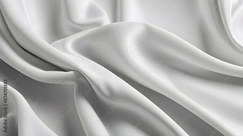 3D render beautiful folds of white silk, clean fabric background. Simple soft background 3D render beautiful folds of white silk, clean fabric background. Simple soft background