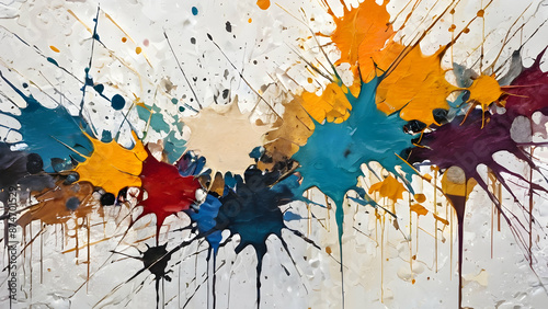 Abstract weathered art background with paint splashes and bolts