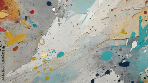 Abstract weathered art background with paint splashes and bolts