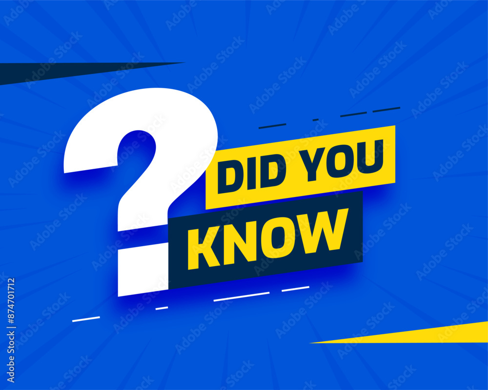 Obraz premium modern did you know background for social tips