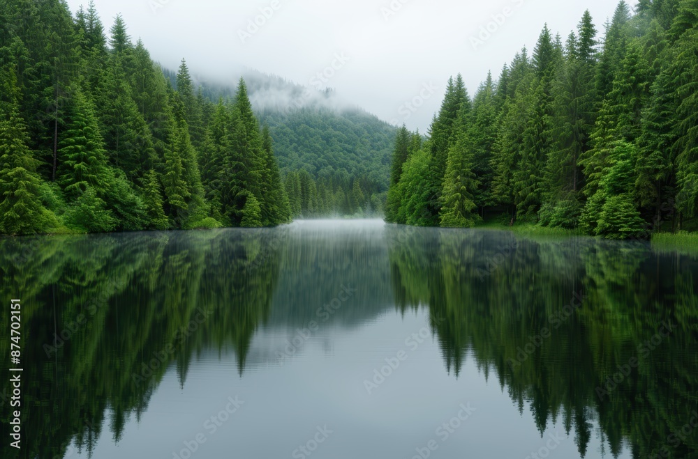 serene forest lake reflection serene forest lake reflection