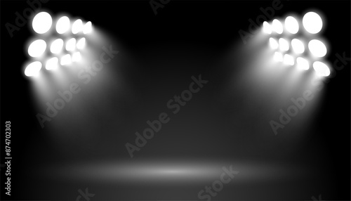 glowing studio focus light effect on dark background