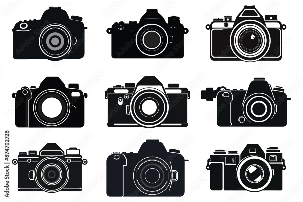 Camera Silhouette Vector Bundle