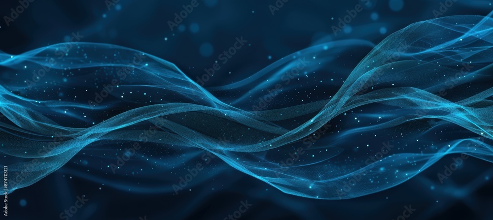 Flowing waves of glowing blue energy Flowing waves of glowing blue energy