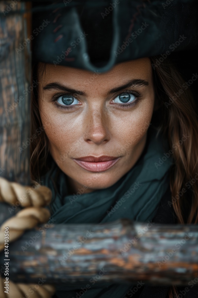 Mysterious woman with captivating gaze Mysterious woman with captivating gaze