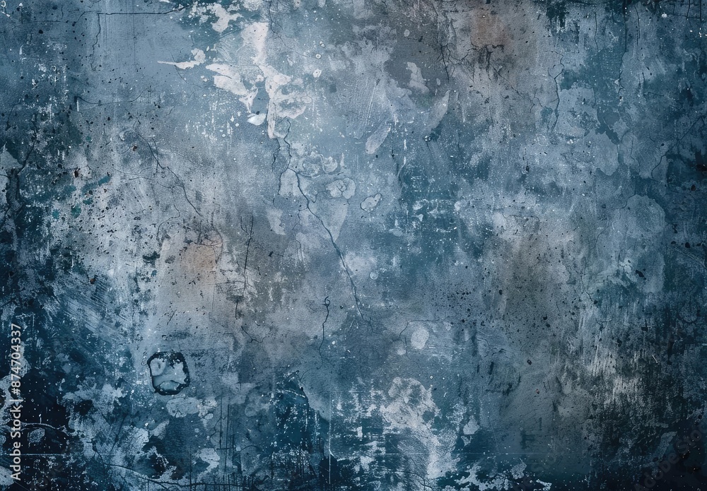 Obraz premium Abstract blue textured background with cracks and scratches.