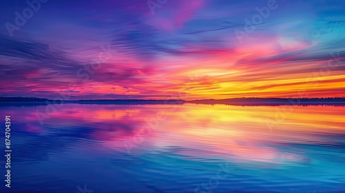 Surreal Twilight Landscape with Serene Reflection