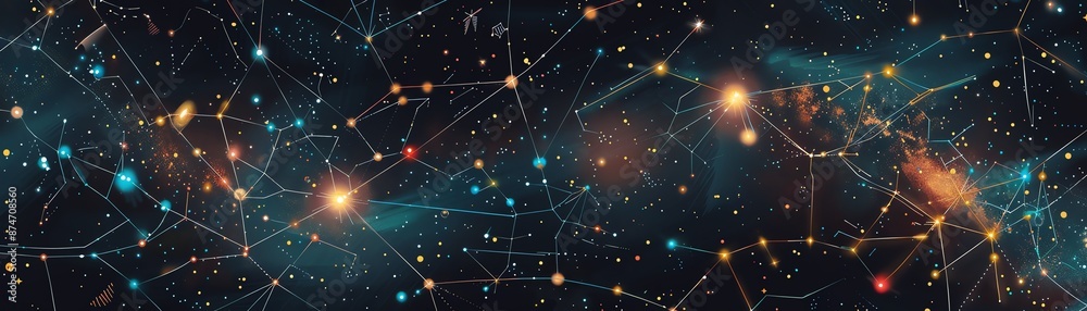 Ancient constellations, historical star charts, flat design illustration Ancient constellations, historical star charts, flat design illustration