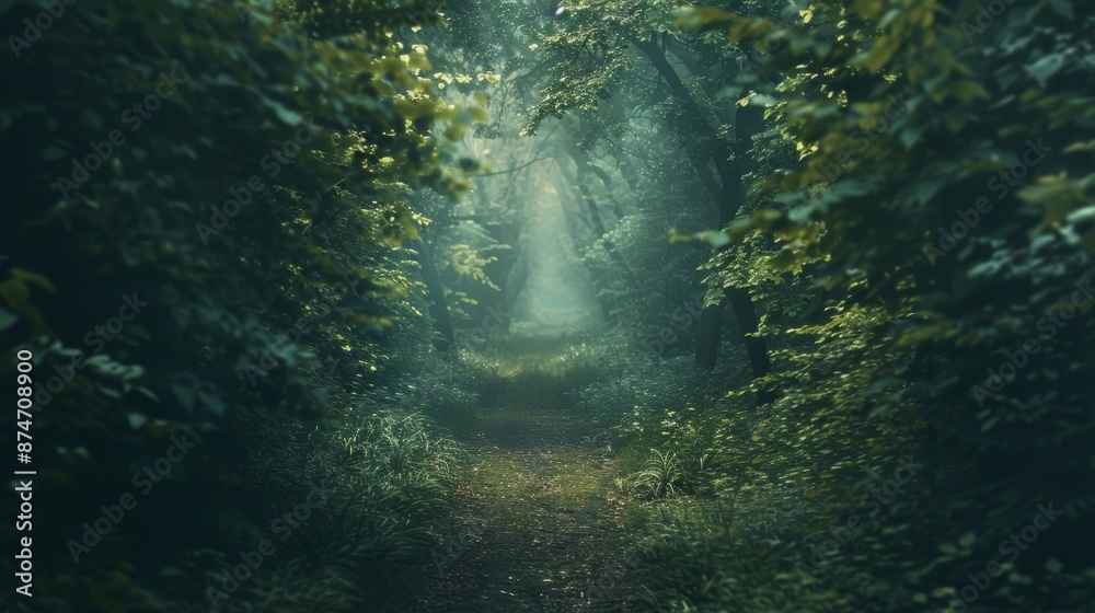 The forest path stretches on for miles the dense foliage blocking out all sunlight. The silence is overwhelming broken only by the occasional hoot of an owl or ominous creaking of branches The forest path stretches on for miles the dense foliage blocking out all sunlight. The silence is overwhelming broken only by the occasional hoot of an owl or ominous creaking of branches