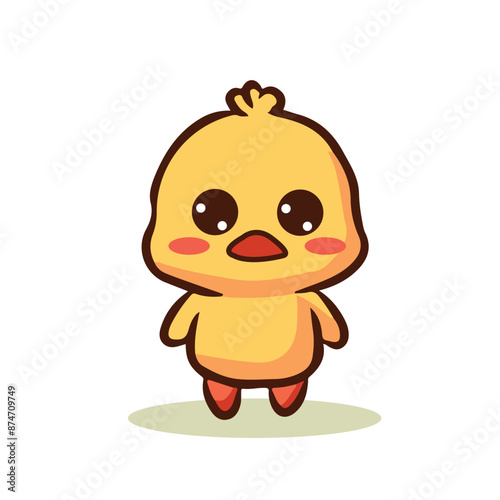 duck Clipart, Cute Animal Set. cute duck illustration vector image. perfect for Stickers, Prints for Clothing, Coloring Pages.