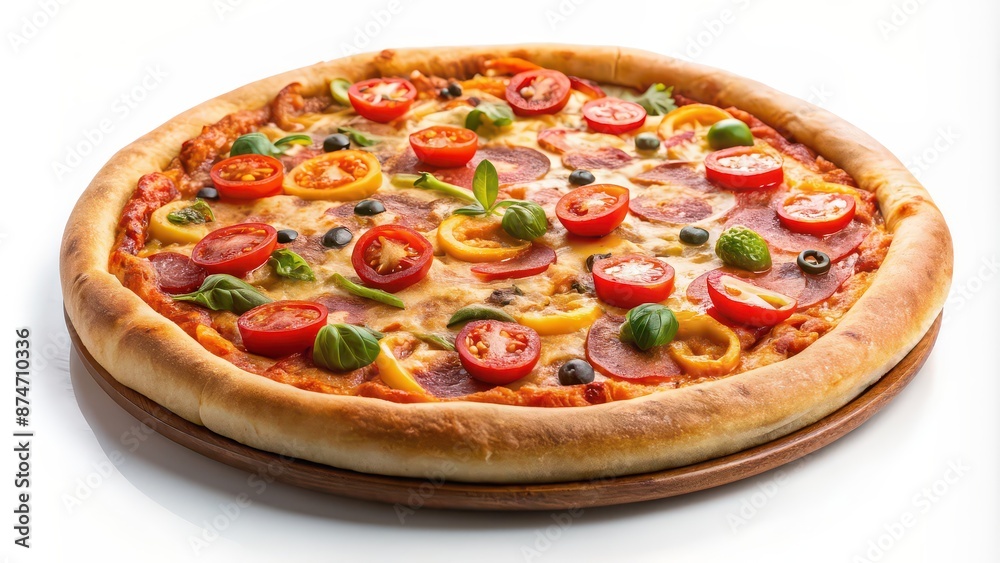 Pizza fastfood isolated on white background , fast food, pizza, isolated, delicious, Italian, cuisine, takeout, delivery